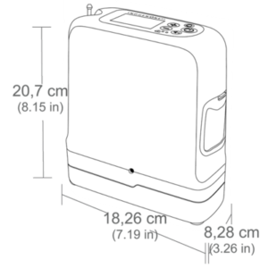 Преносим кислороден концентратор Inogen Rove 6 (с двойна батерия) размери